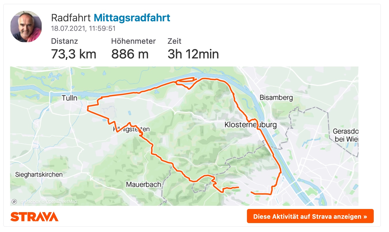 Strava Radtour